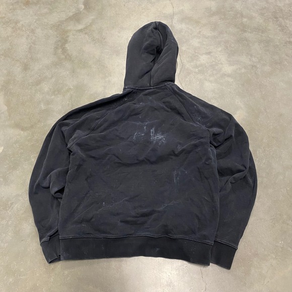 Nike Big Swoosh Quarter Zip Hoodie Mens Small Black Faded Vintage Pullover - Picture 4 of 4